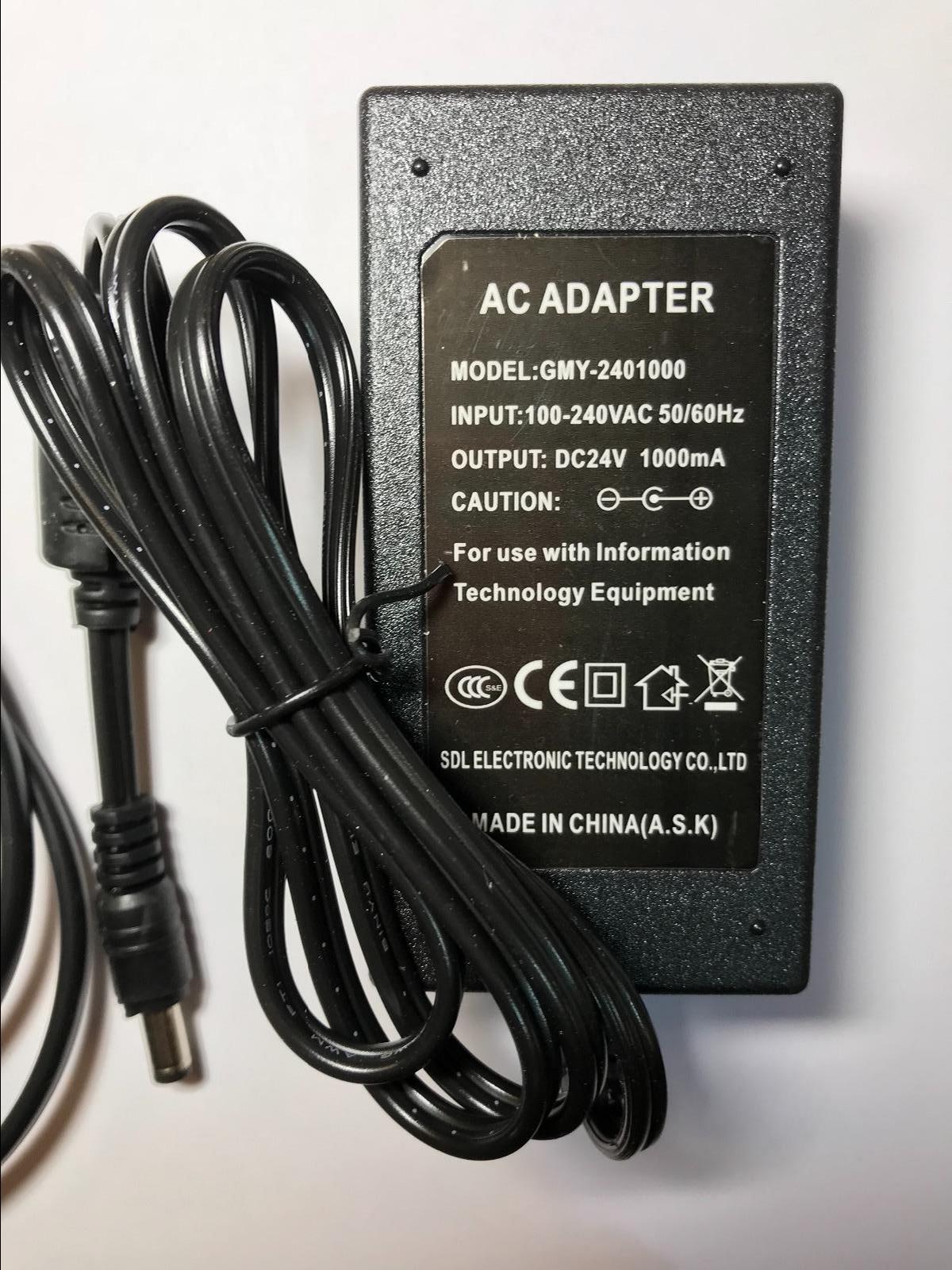 24V 24.0V 1A 1000mA AC-DC Switching Adaptor Power Supply Desktop C7 C8 5.5mm UK