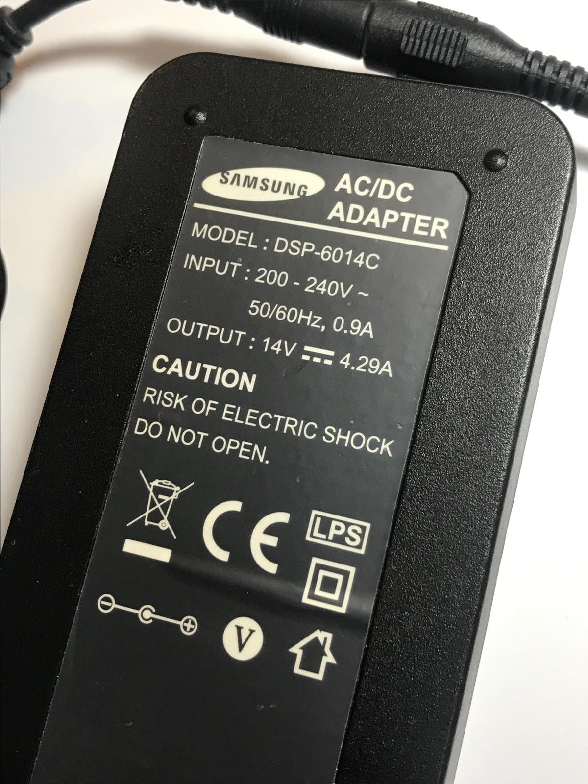 Uk 14V AC-DC Adaptor Power Supply for Samsung 27" Professional monitor S27B970D