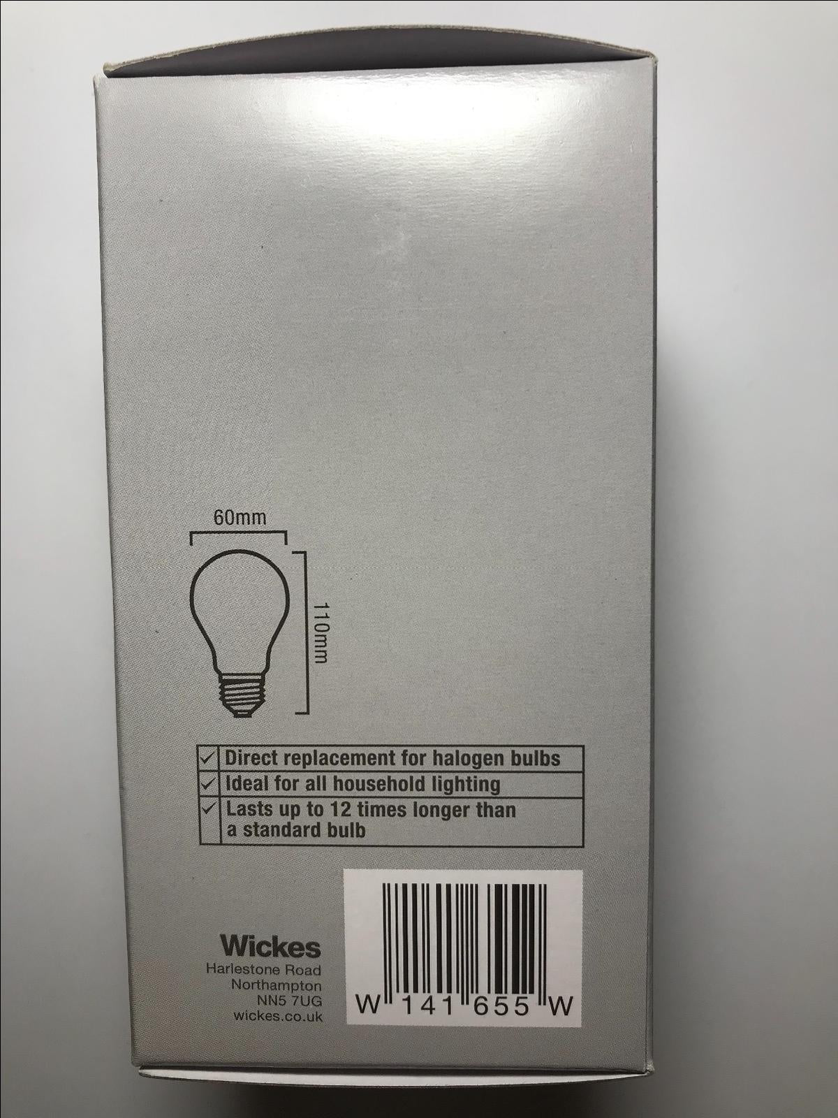 10 x Wickes LED GLS Lamp 5.6W = 40W Frosted Light Bulb E27 Edison Screw 470lm