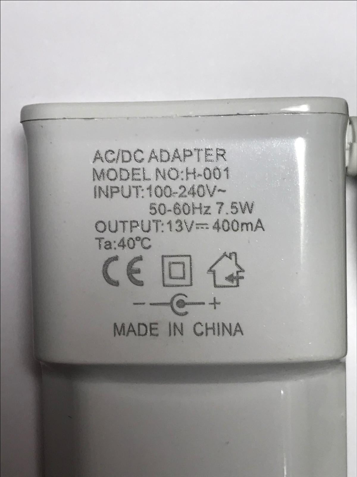 EU Plug Genuine Philips Charger AC/DC Adaptor H-001 13V 400mA White