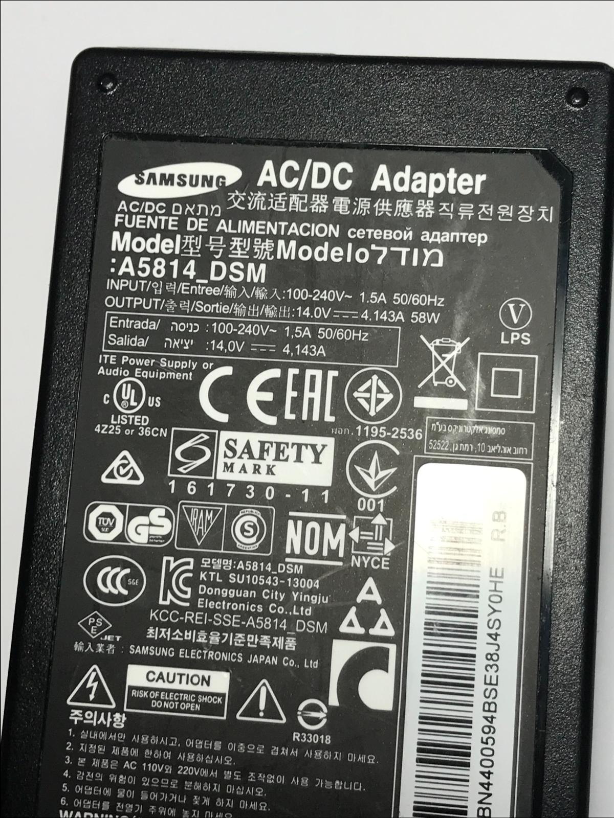 14.0V 4.143A 14V AC-DC Switching Adaptor Power Supply 6.0mm x 4.3mm centre pin