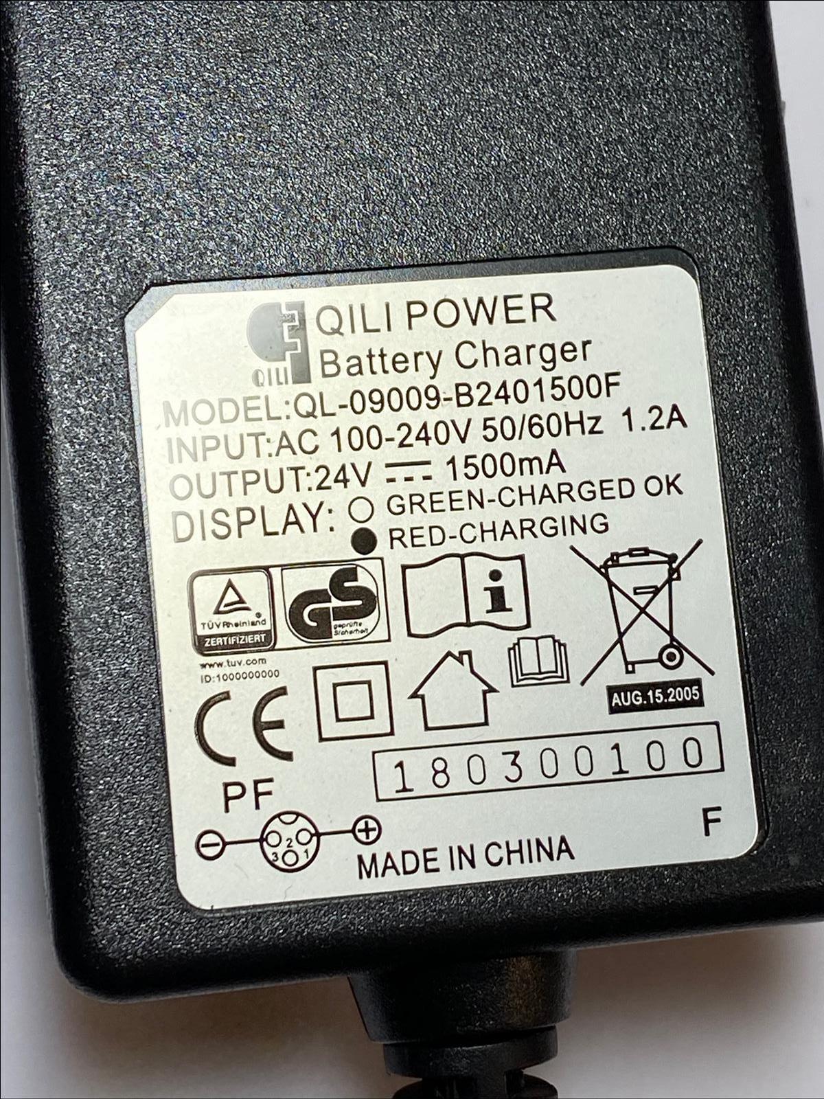 EU 24V 1500mA QL-09009-B2401500F QILI POWER Battery Charger for Razor E100