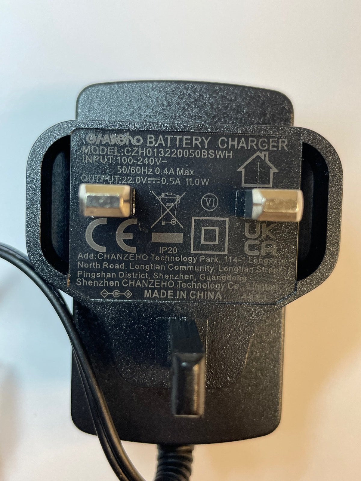 Replacement for 22.0V 0.5A 11.0W Battery Charger CZH013220050BSWQ AC-DC Adaptor