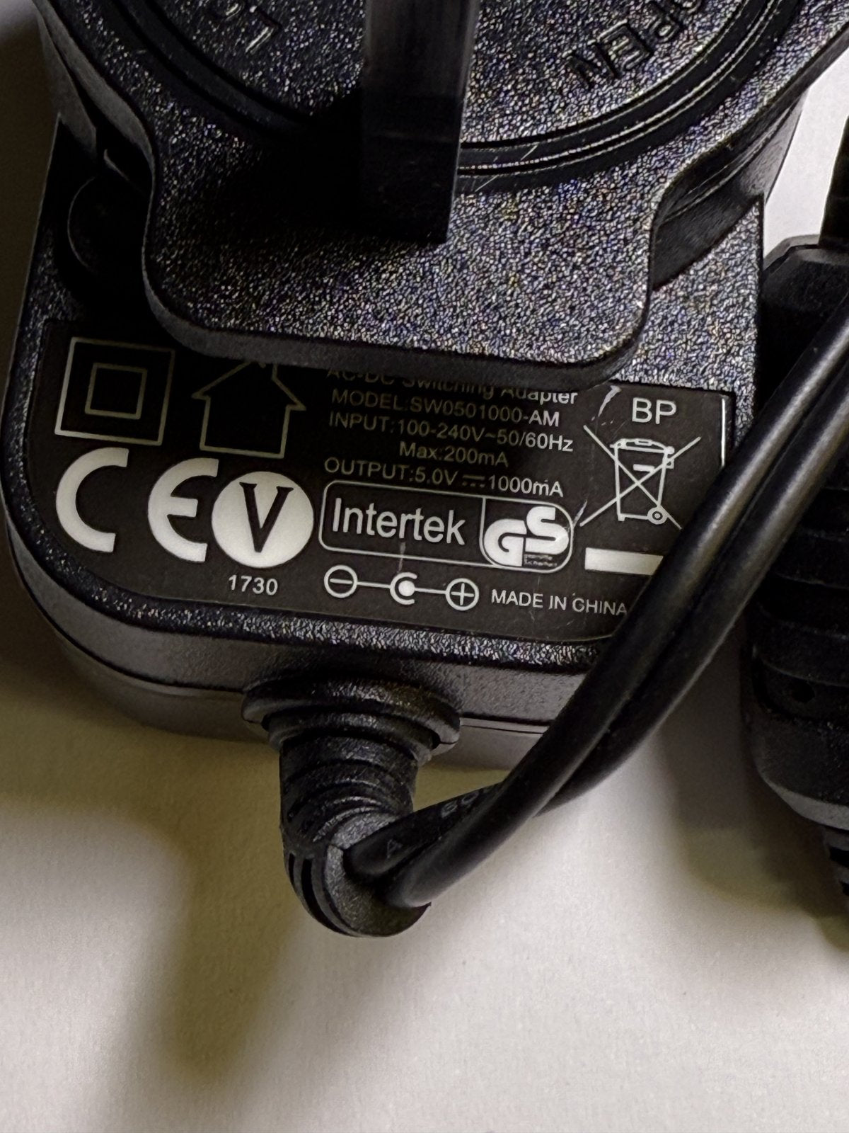 Replacement for AS100-050-AI100 100-240v 50/60Hz 0.5A 5.0v 1.0A AC Power Adaptor