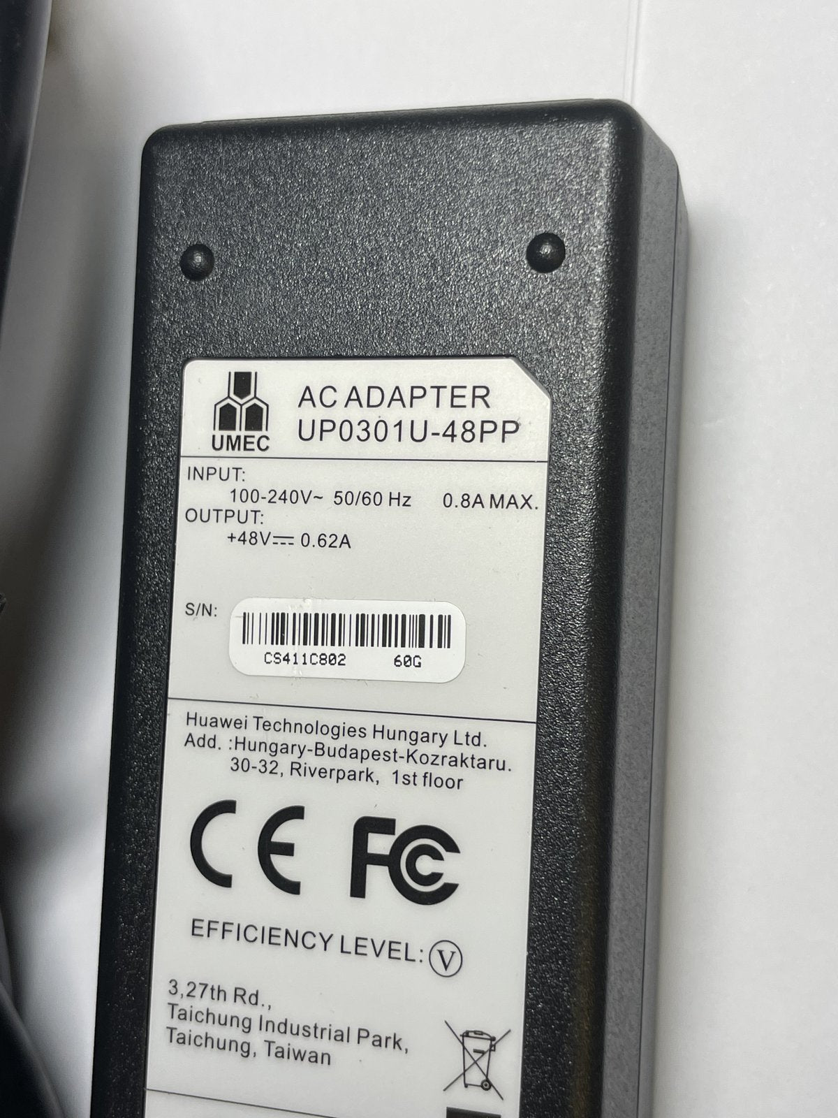 Replacement 48V 0.38A Cisco / Delta AC-DC Adaptor Power Supply with UK Plug