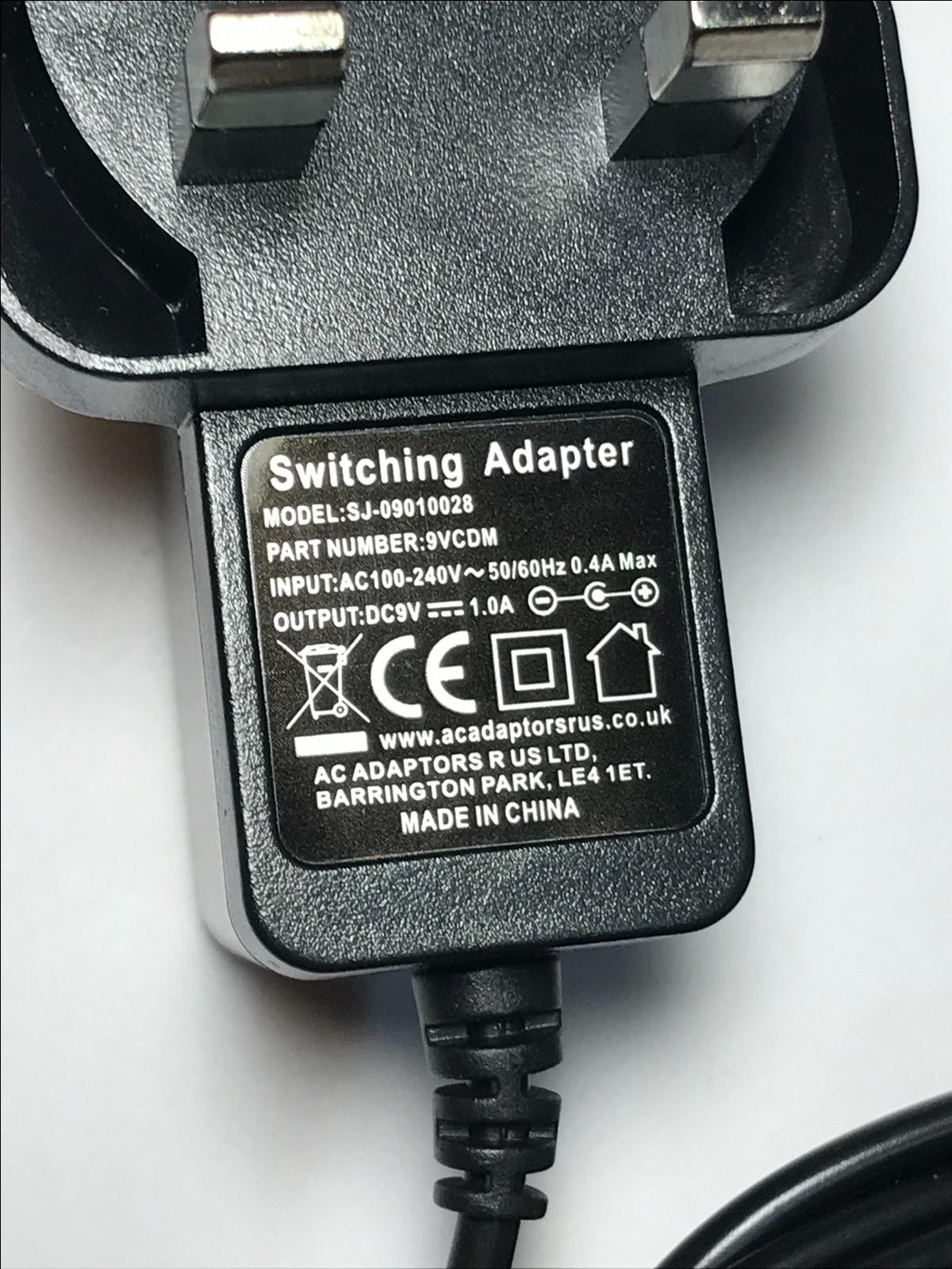 9V DC Mains AC-DC Switching Adapter for Magicbox Clarus DAB/FM Digital Radio