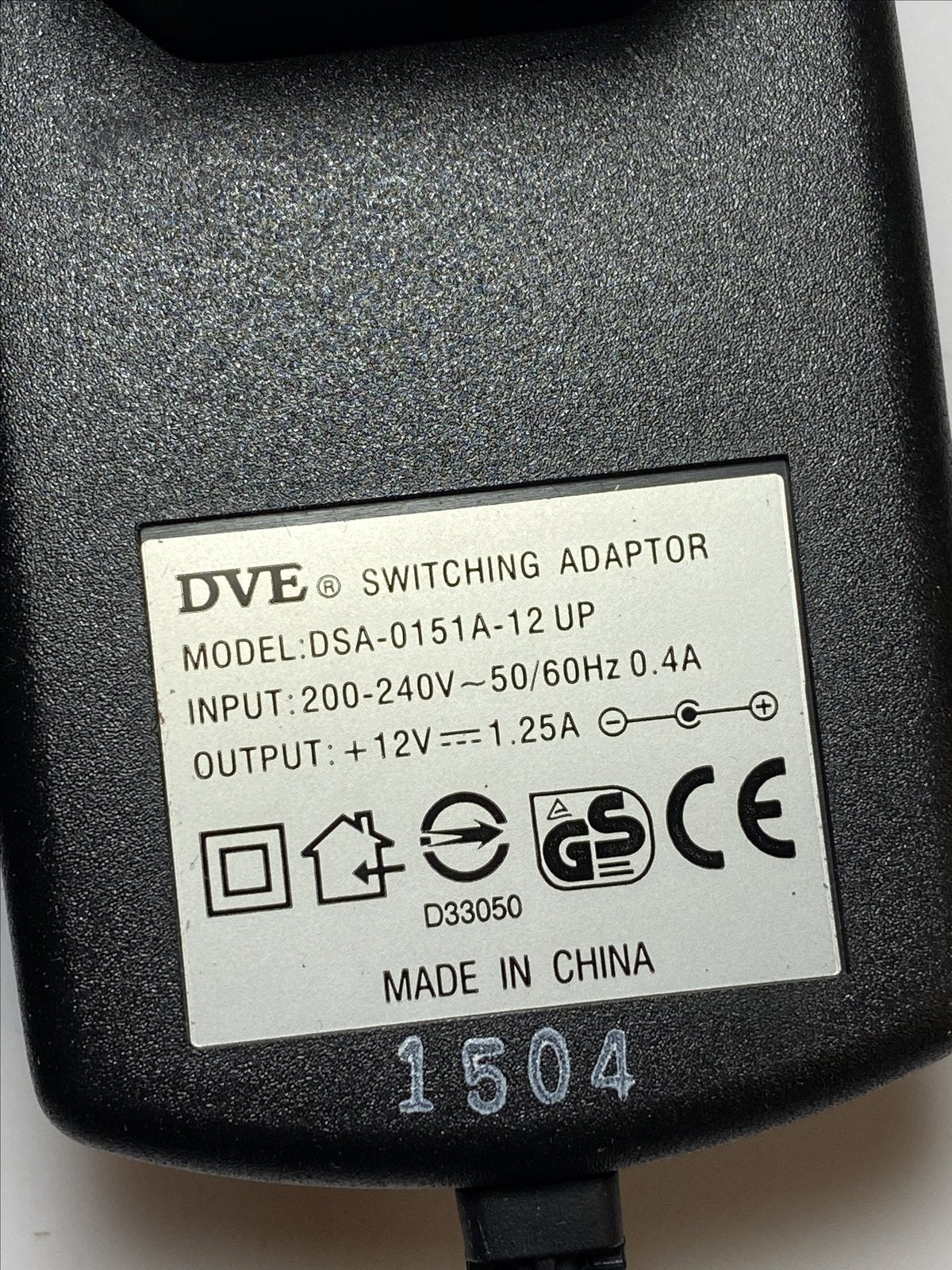 EU 12V 1.25A AC-DC Switching Adaptor Power Supply DSA-0151A-12 UP 5.5mm x 2.1mm