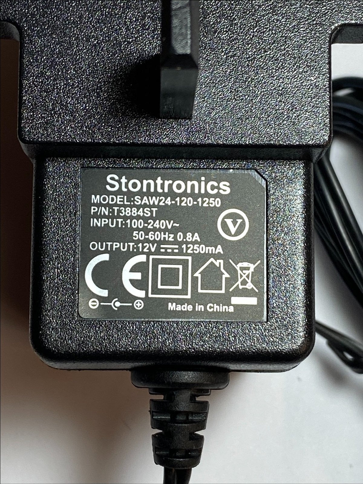 12V 1250mA Stontronics model SAW24-120-1250 AC-DC Adaptor 5.5mm x 2.5mm T3884ST