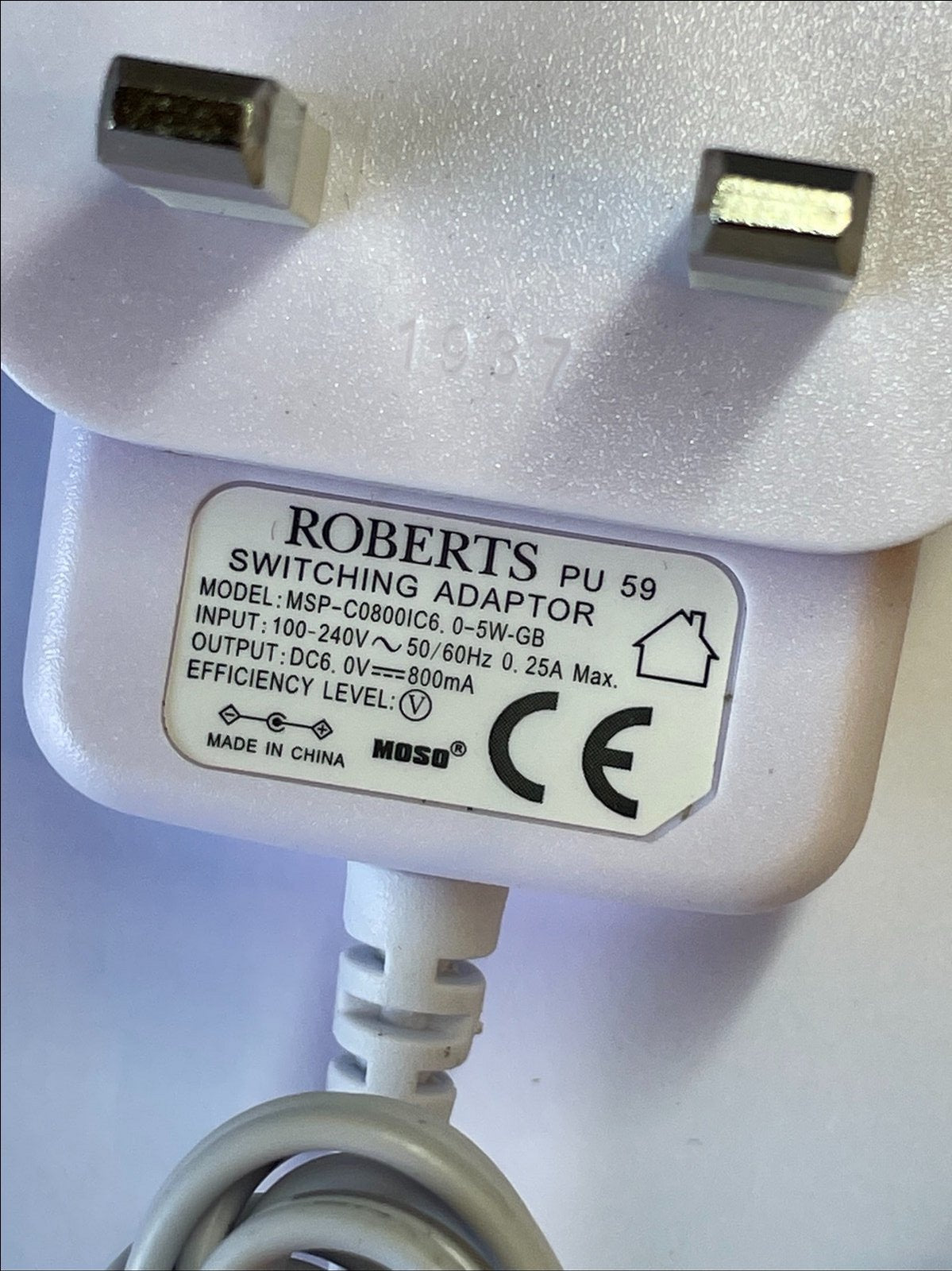 Replacement White AC Power Adaptor for Vtech ES20S52 Phone Base