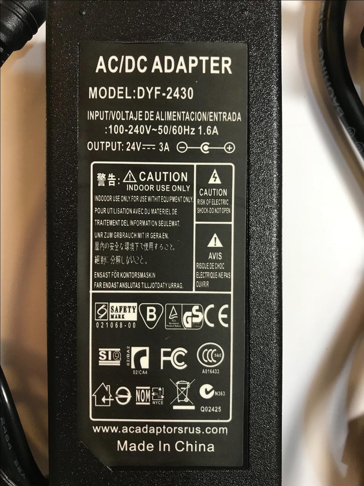 EU 24V 3A 2A 1A AC-DC Switching Adaptor Desktop Power Supply 5.5mm x 2.1mm/2.5mm