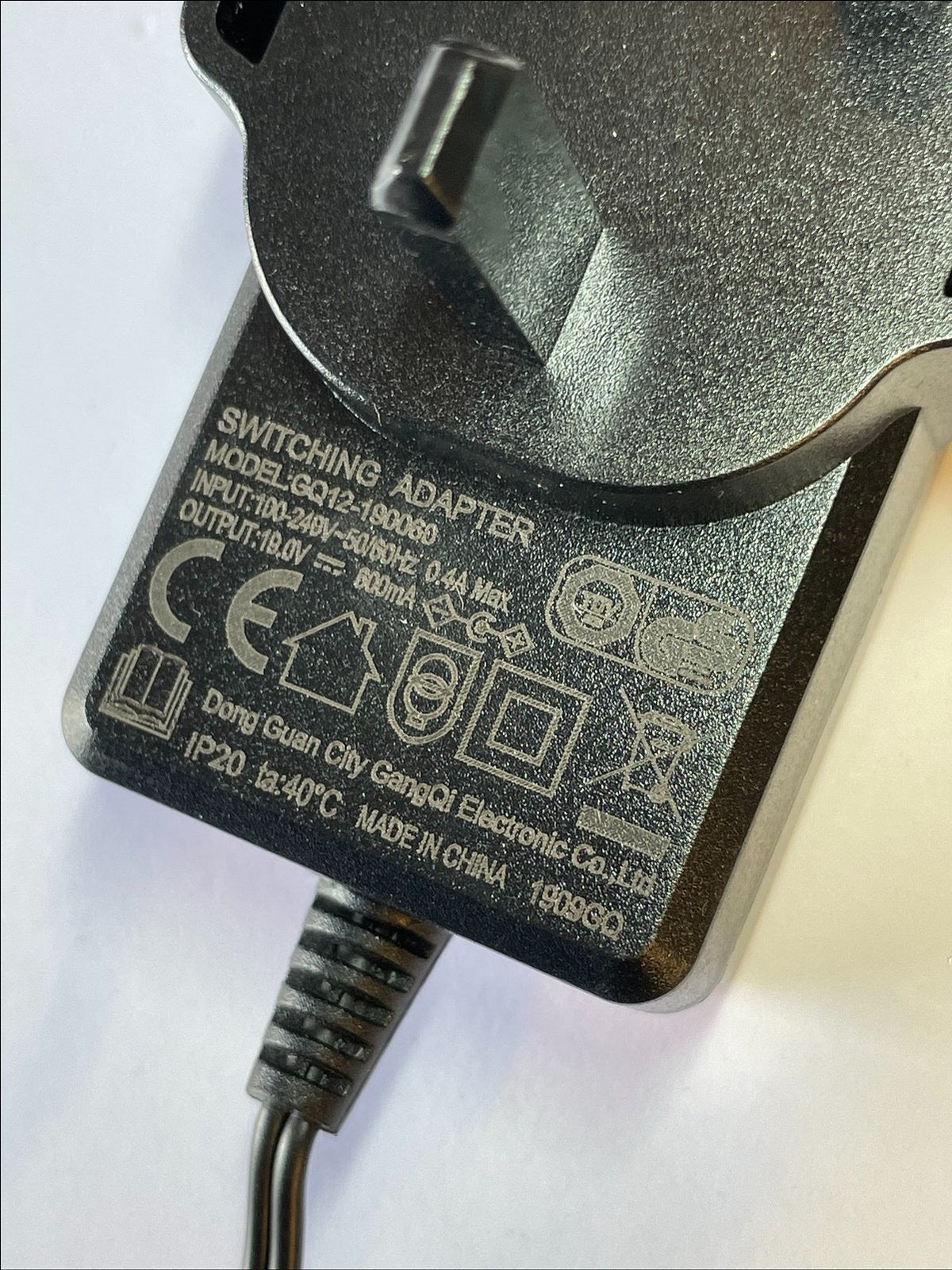 Replacement for 20V 250mA 5W GP-SW200DC0250(UK) Golden Power AC-DC Adaptor