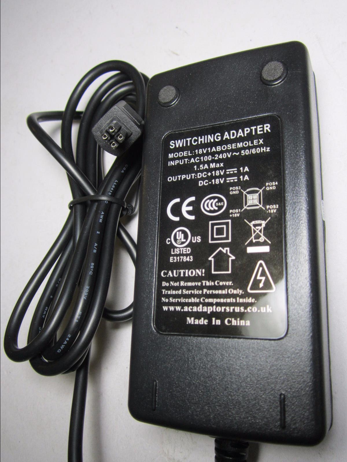 UK Replacement for Bose Model PSM36W-201 P/N 277646-003 18V 1A AC Adaptor