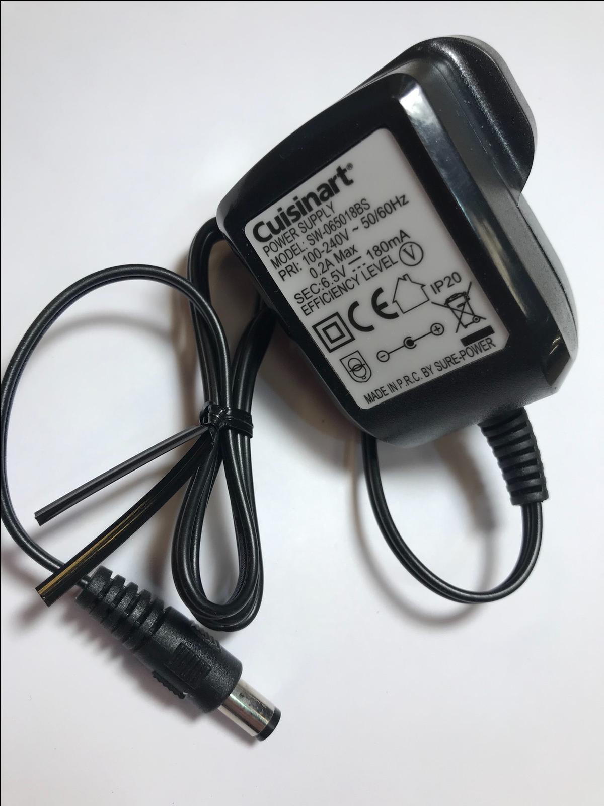 6.5V 180mA 0.18A AC-DC Switching Adaptor Power Supply Charger 5.5mm x 2.5mm UK