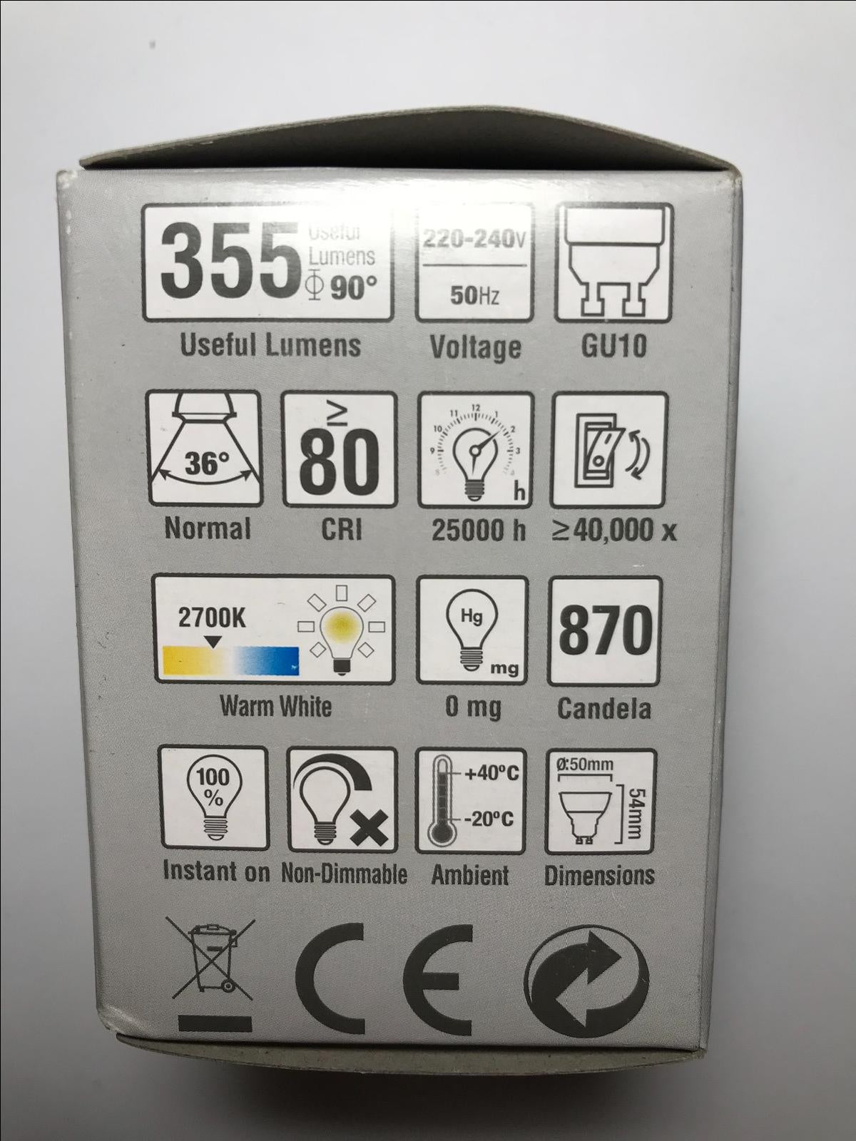 10x Wickes LED Light Bulb 5W = 50W GU10 Lamp A+ 90% Saving LASTS 12 TIMES LONGER