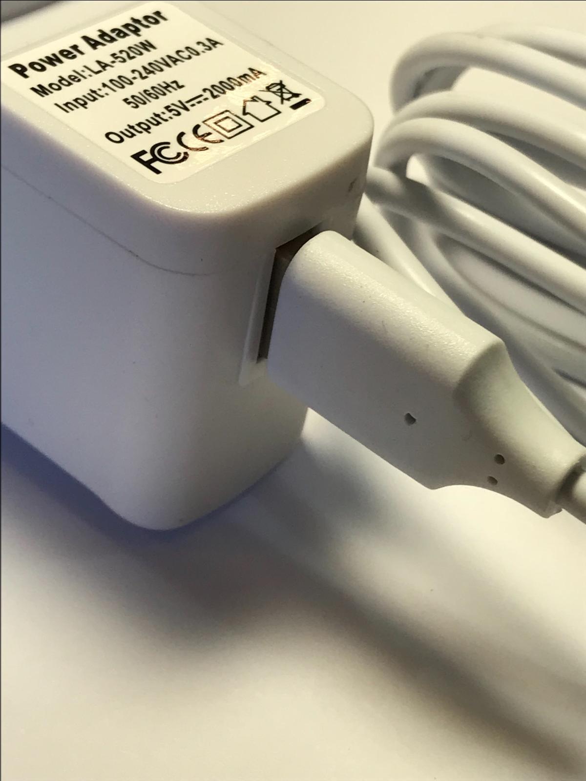 WHITE 5V 2A 1.5A 1A AC-DC Adaptor Power Supply Charger + Micro USB Lead Cable