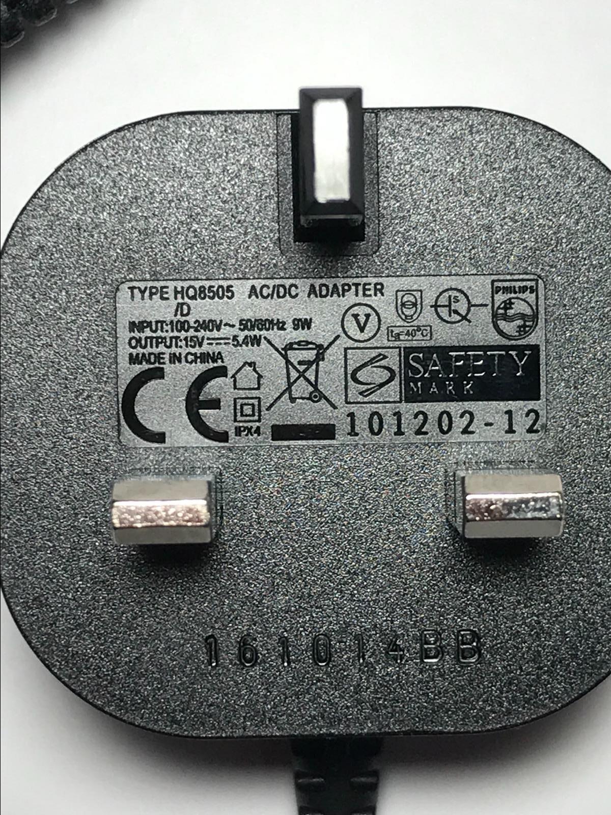 Genuine Philips HQ8505 AC/DC Power Adaptor for Philips Men's Shaver HQ7320