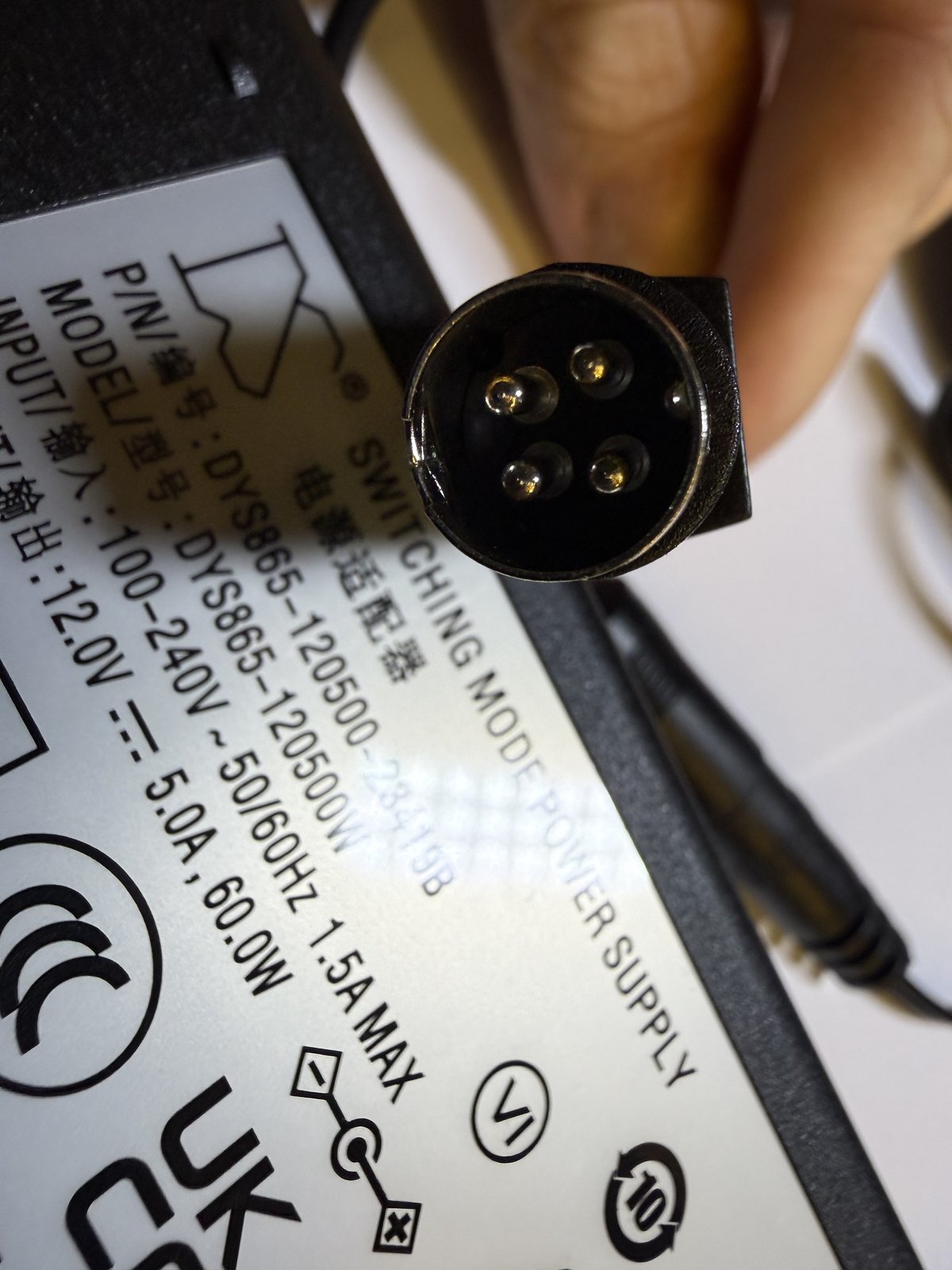 Replacement for 12.0V 5.0A Switching Power Adapter FSP060-DBAE1 4 Pin Connection