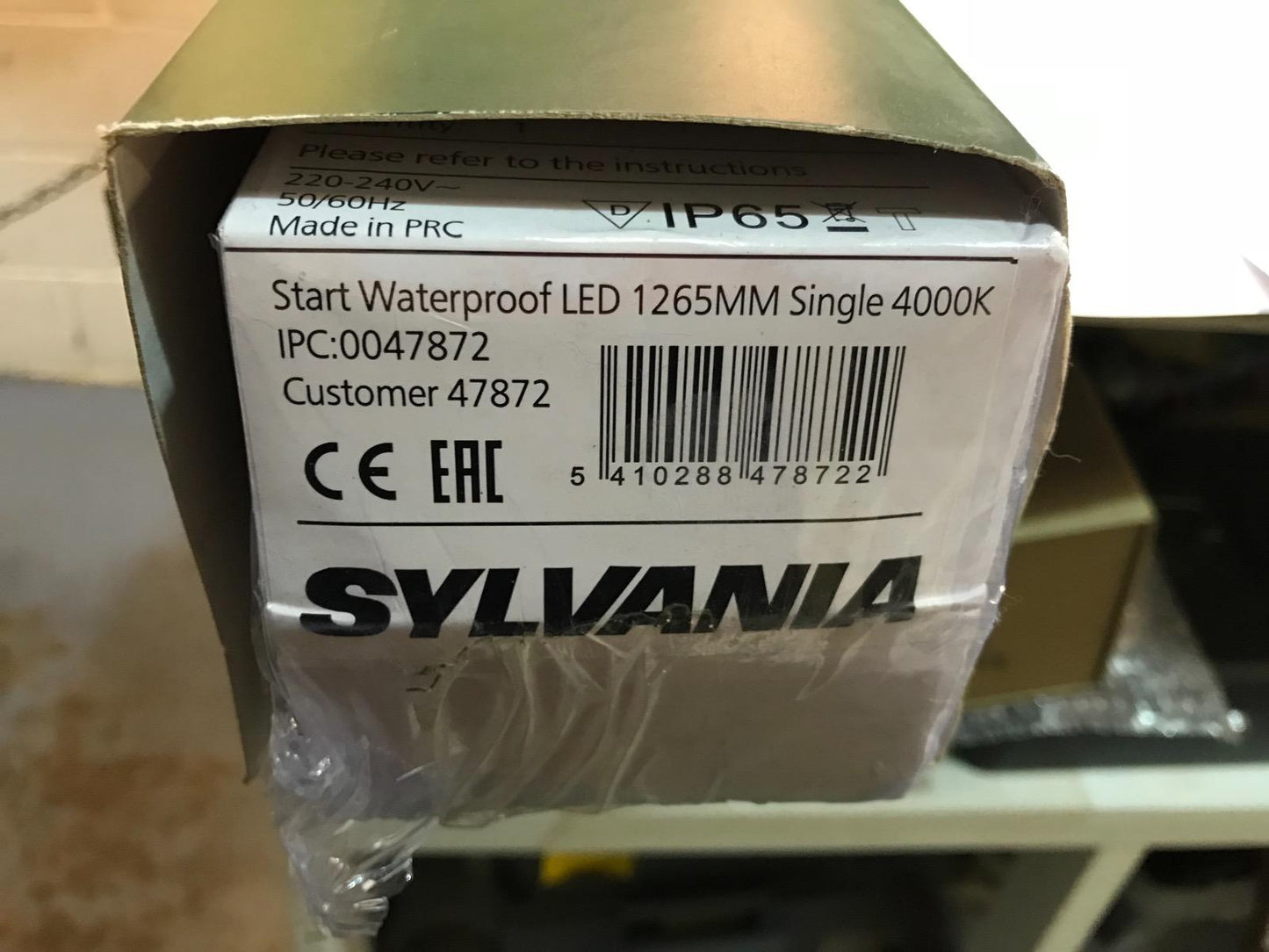 1265mm / 2500 Lumens Sylvania Start Waterproof LED Single 4000K IP65 24W