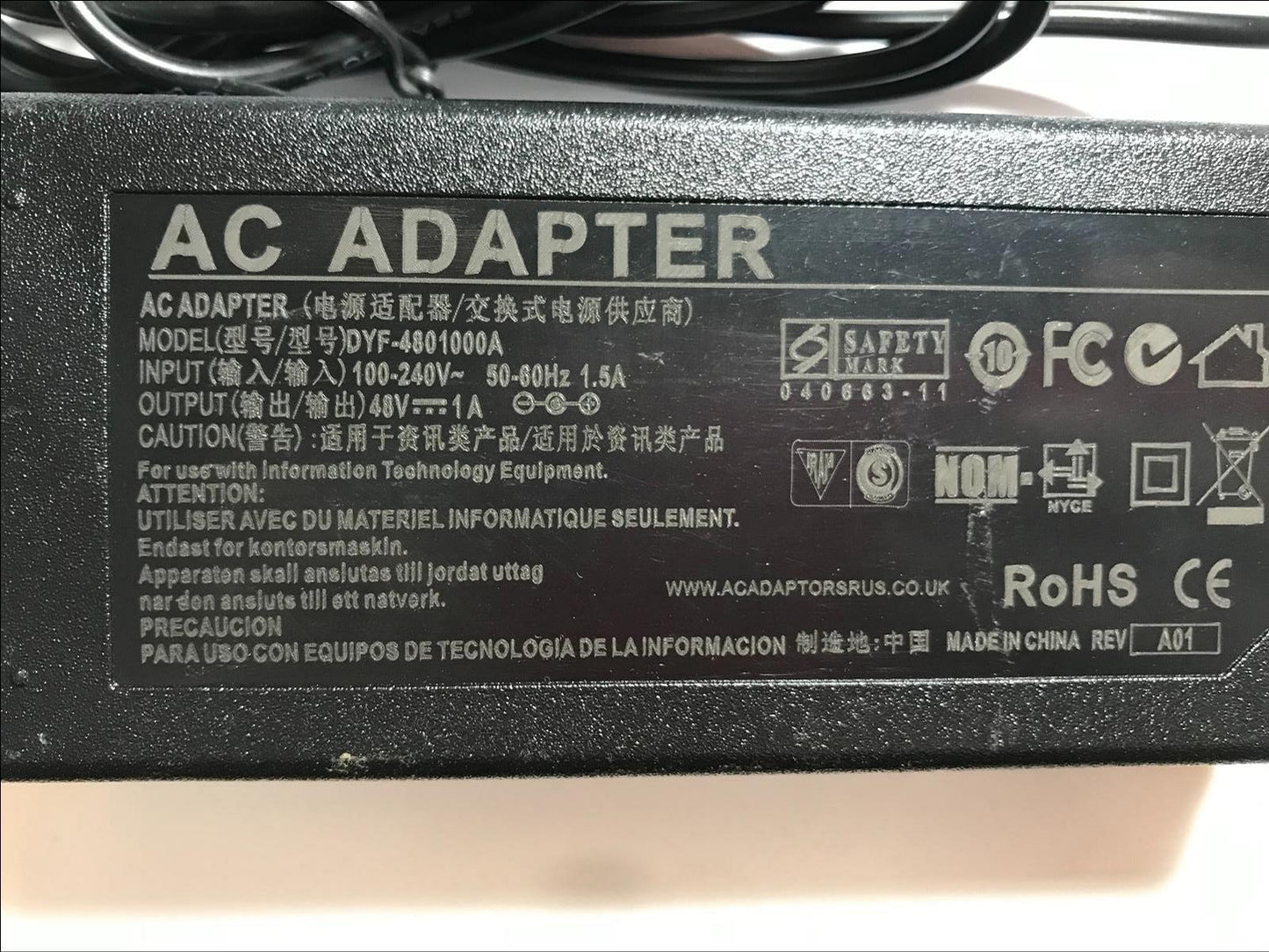 Replacement 48V 1A AC Adaptor for Hikvision Digital Video Recorder DS-7204HUHI