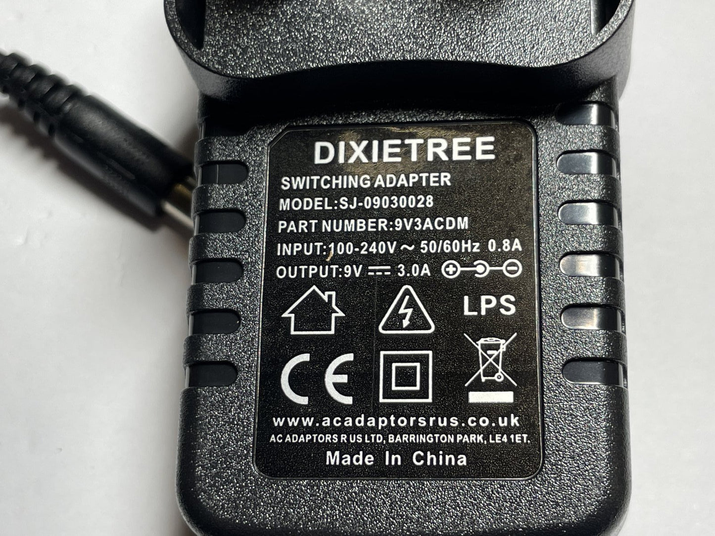 Replacement 9V 3A AC-DC Adaptor Negative Polarity for Model PW-CT-07