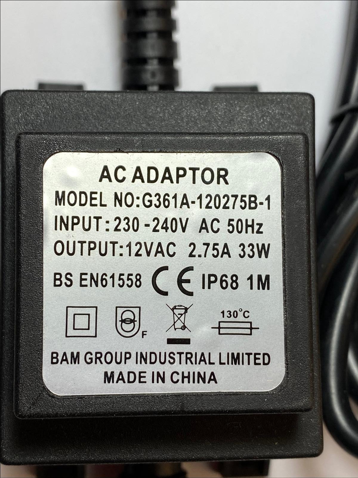 12V SEC 20VA Transformer AC-AC Adaptor Power Supply 4 Fibre Optic Christmas Tree