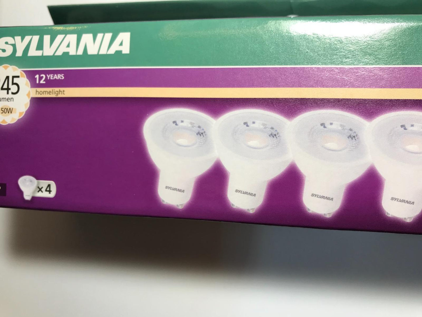 BOX OF 4 SYLVANIA LED light bulb GU10 345 lm = 50W 2700 K 4W A++ 0028222