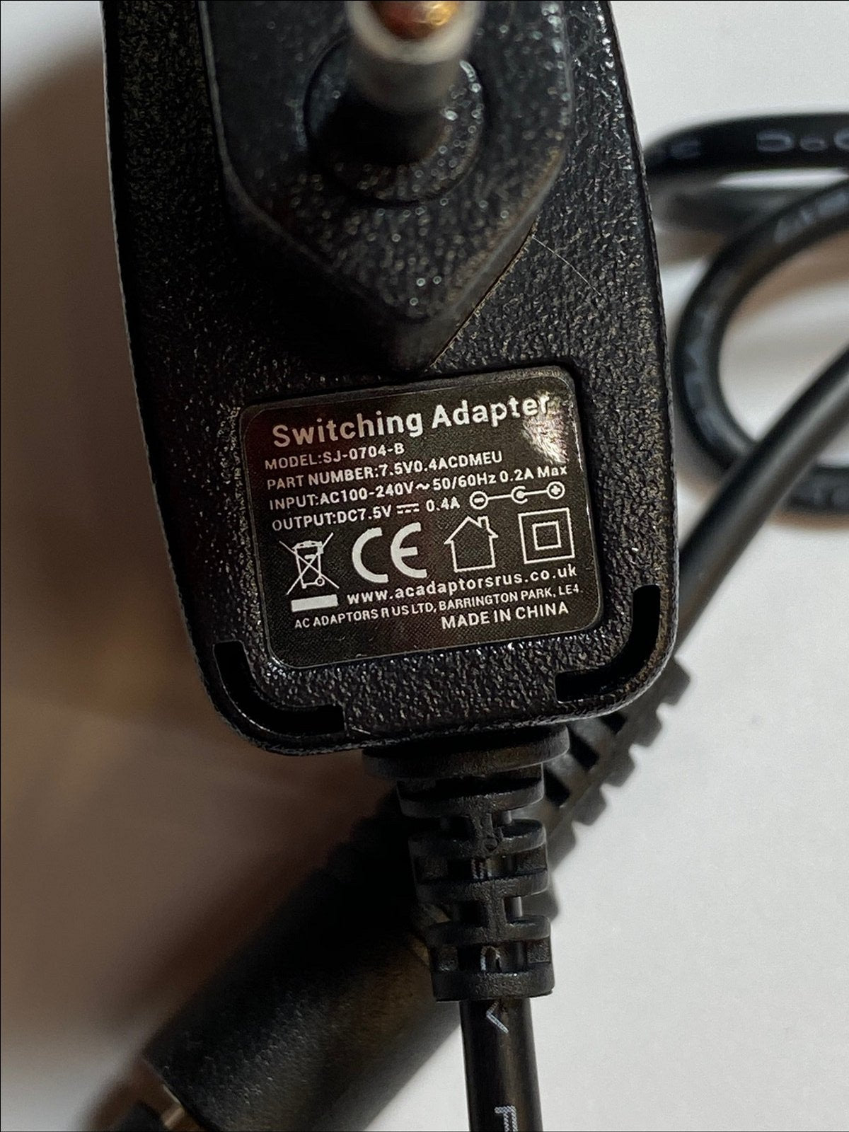 EU 2 Pin 7.5V AC-DC Adaptor Power Supply for ZOOM 9002 ADVANCED GUITAR EFFECTS