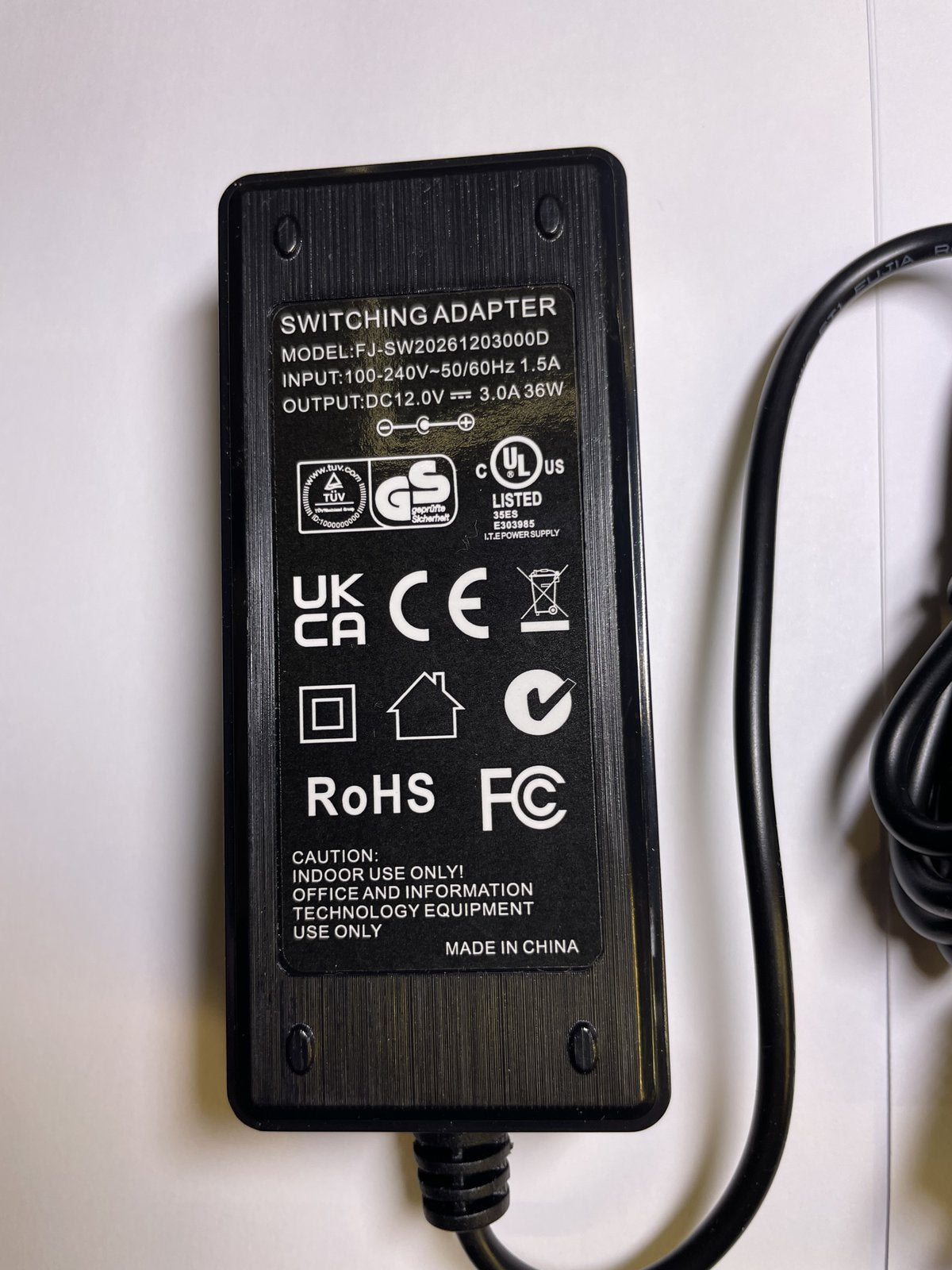 Replacement 12V 3A AC-DC Adapter THS-1230 Power Supply for Walkie Talkie Bank