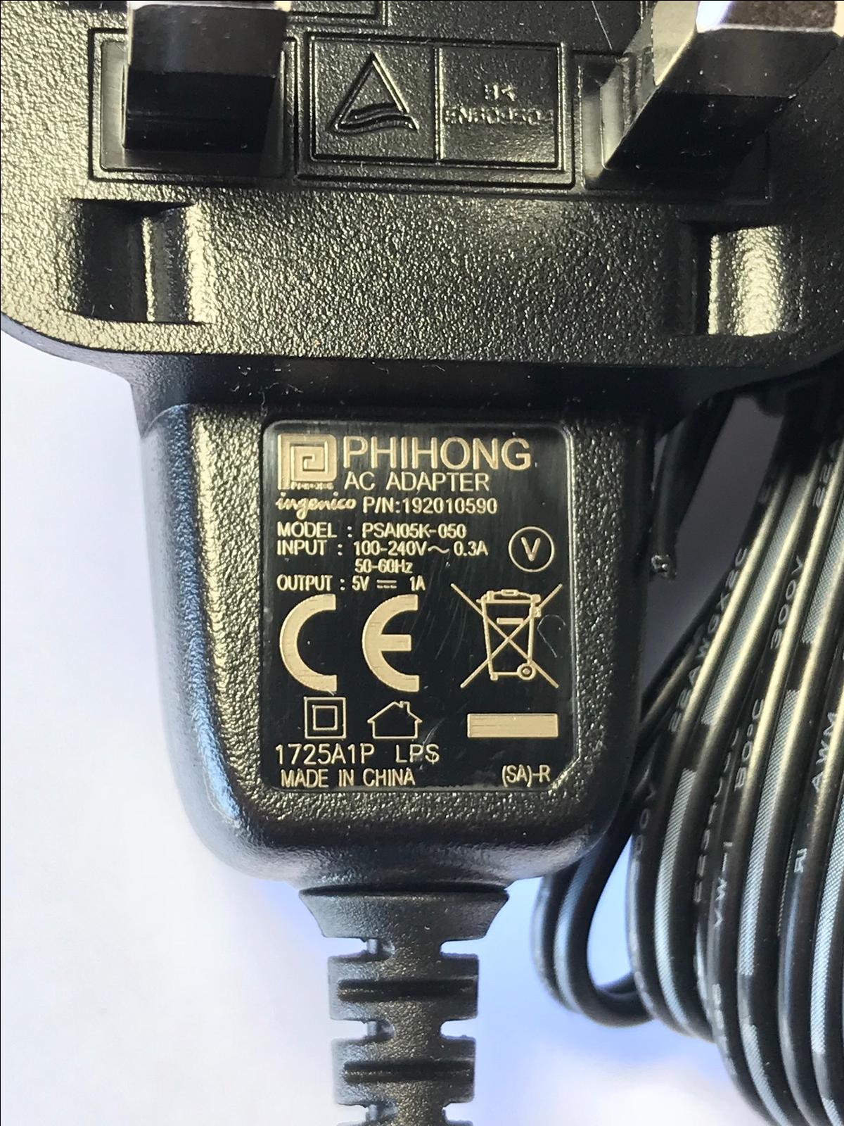 Replacement 5V 1A AC-DC Adaptor Charger for MOVE5000 Mobile Card Machine