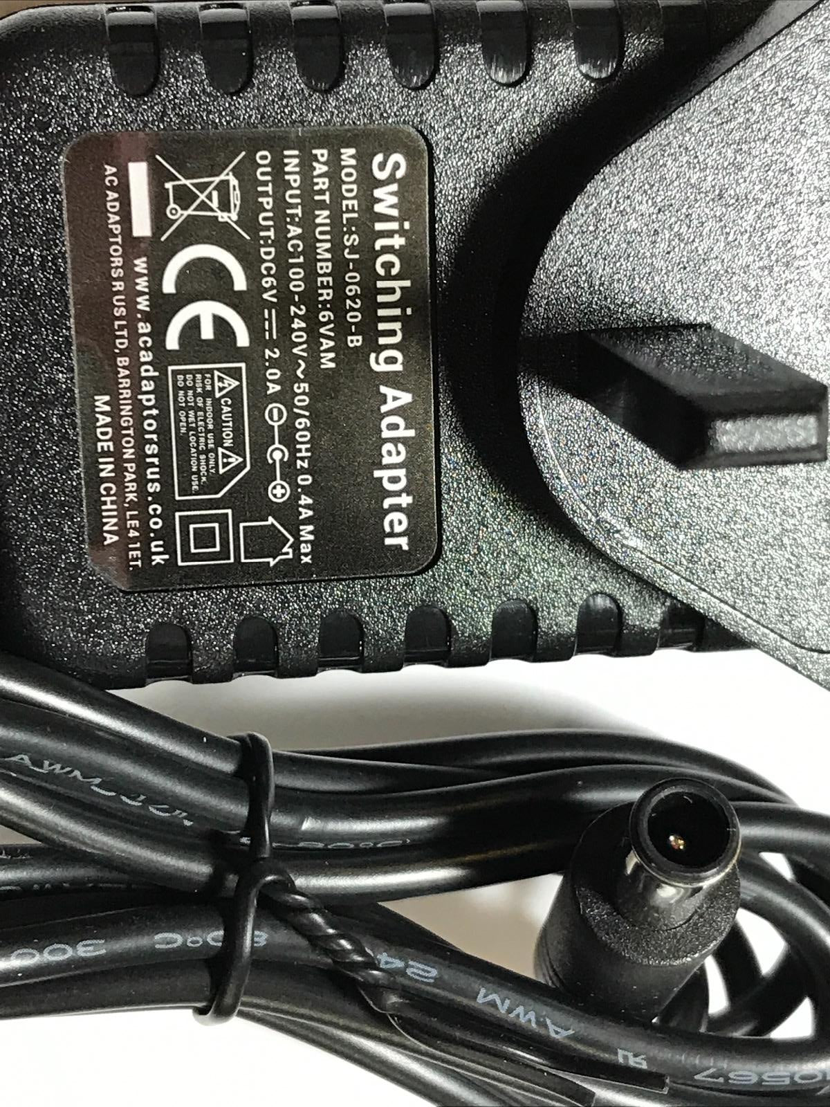6V AC-DC Adaptor Power Supply for Pure Evoke DAB Radio All 6V Models