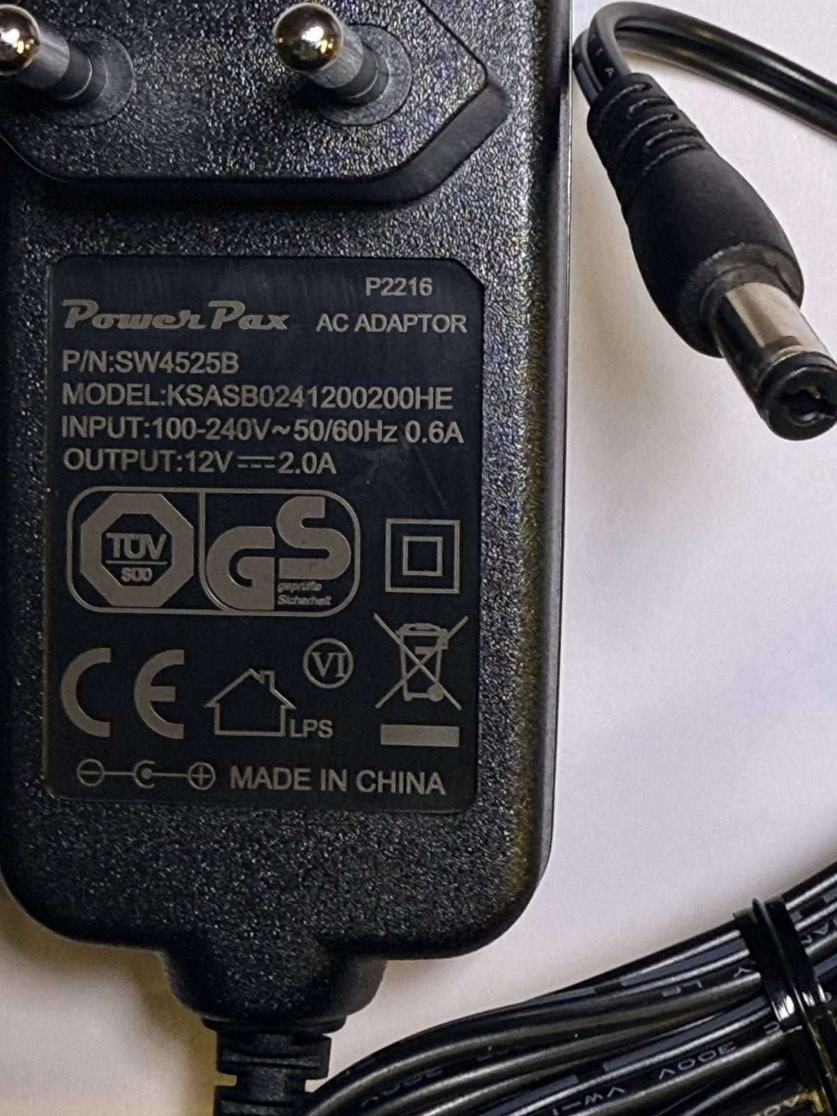 EU 12V WESTERN DIGITAL MY BOOK PRO EXTERNAL HARD DRIVE POWER SUPPLY