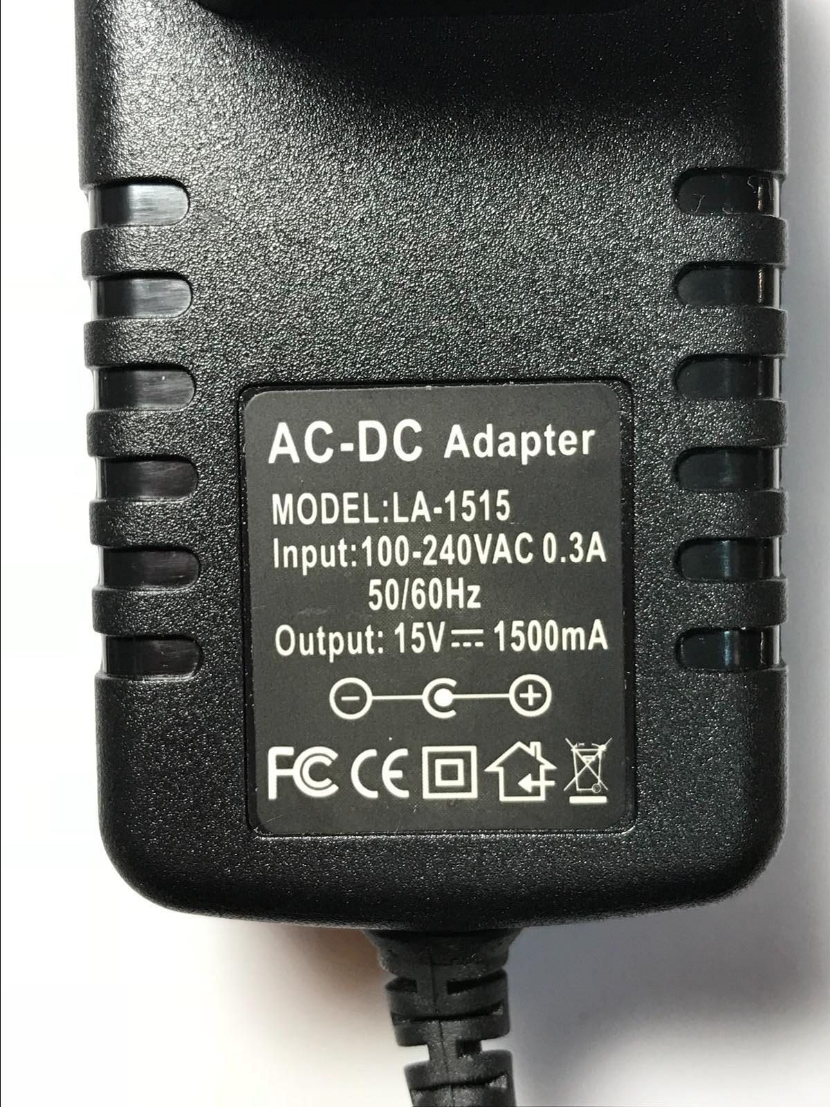 EU 15V 1.5A AC-DC Switching Adaptor Power Supply Charger 5.5mm x 2.1mm / 2.5mm