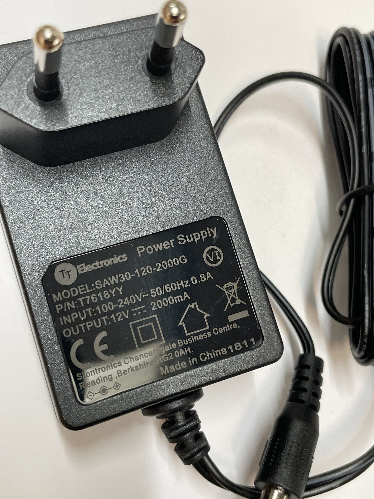 EU 2 PIN EUROPEAN TT ELECTRONICS SAW30-120-2000G 12V 2000mA 5.5MM X 2.1MM