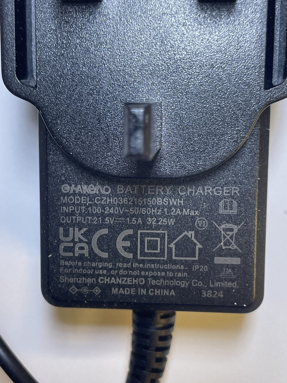 21.5V 1.5A 32.25W Battery Charger CZH036215150BSWH CHANZEHO AC-DC Adaptor