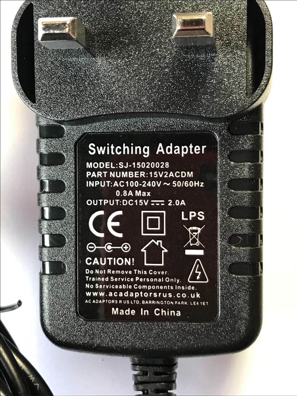 15V 2.0A 2A 1.5A AC-DC Switching Adapter with 3.5mm x 1.3mm Tip