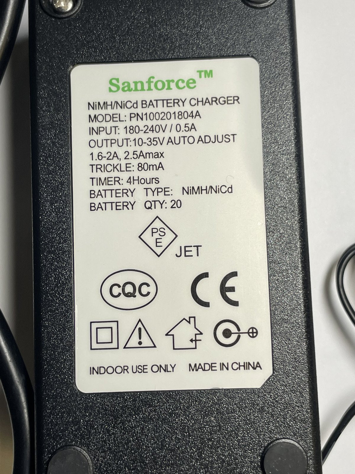 10V - 35V NIMH / NICD Battery Charger for battery packs made up of 10–30 cells