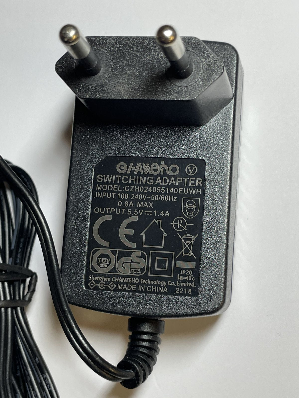 EU 5.5V 1.4A AC-DC Adaptor Power Supply Charger 4.75mm x 1.75mm Connector Size