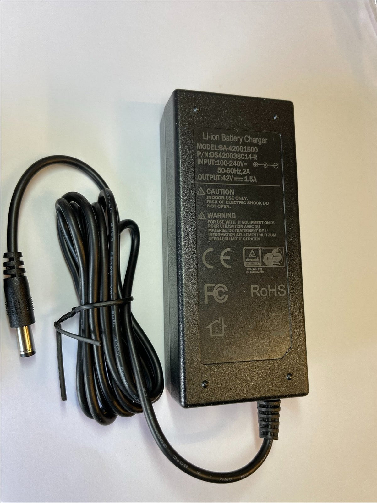 Replacement 42V 1.5A Charger for Zinc ZC06805 Eco Max Electric Scooter UK Plug