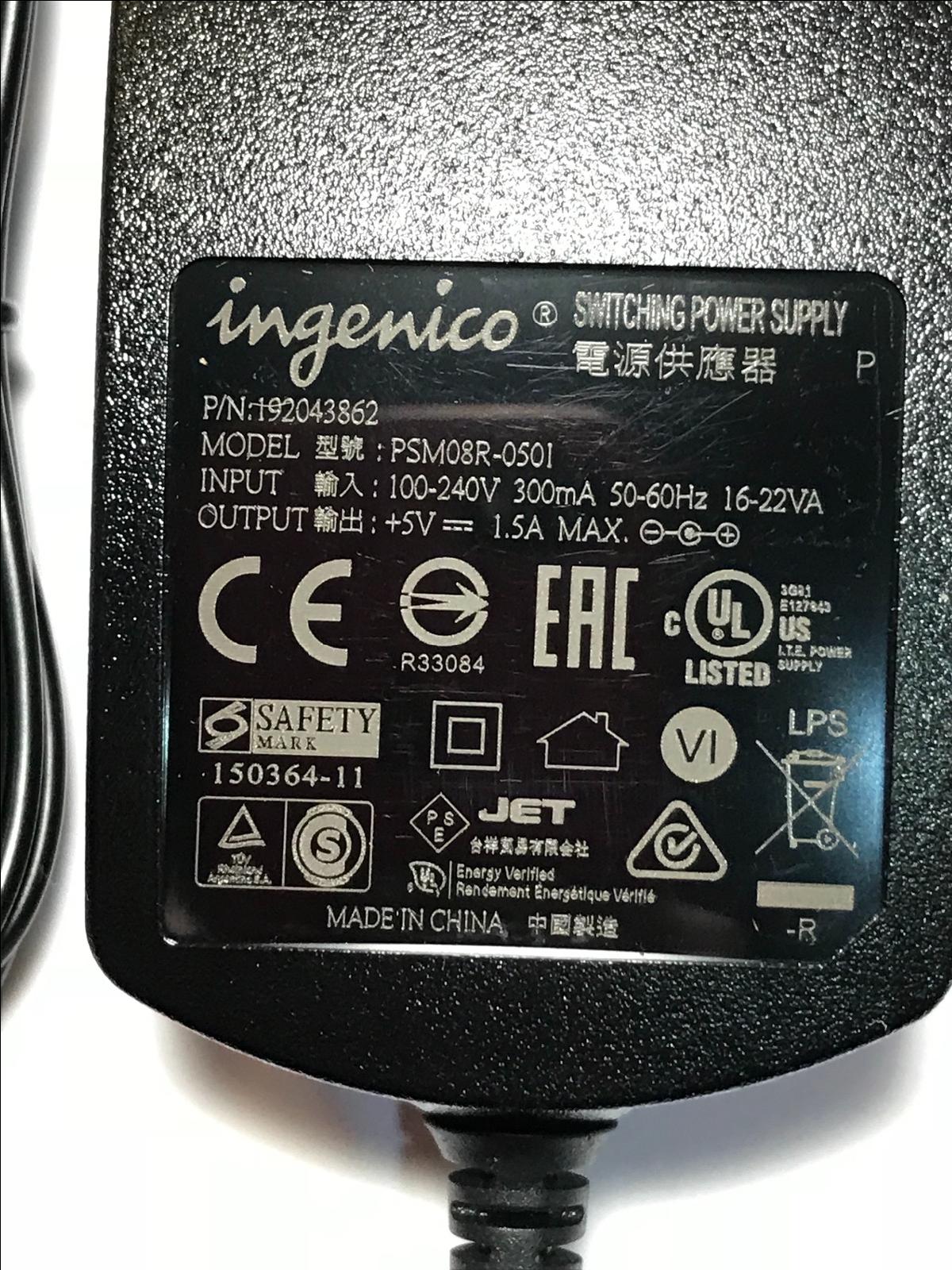 Genuine ingenico Switching Power Supply 192043862 PSM08R-0501 +5V 5V 1.5A