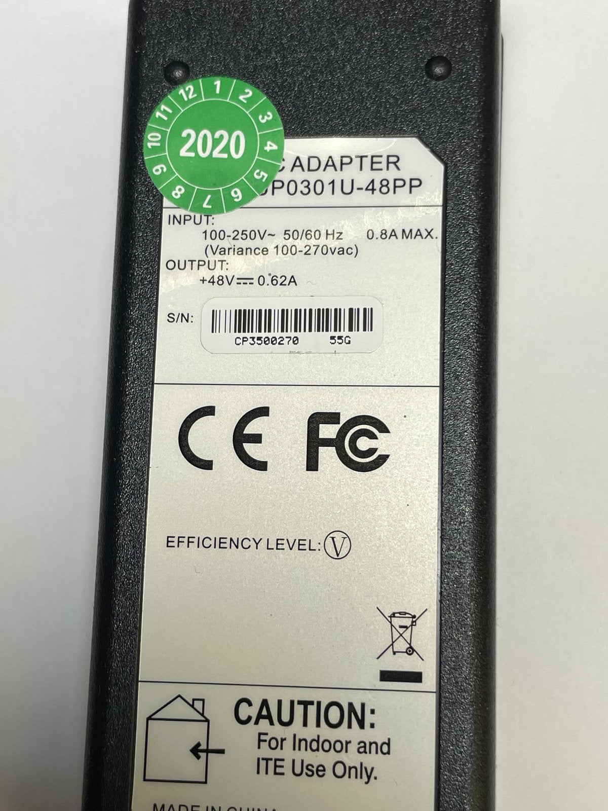 48V 0.62A AC-DC Switching Adaptor Desktop Power Supply 5.5 x 2.1 5.5mm x 2.1mm