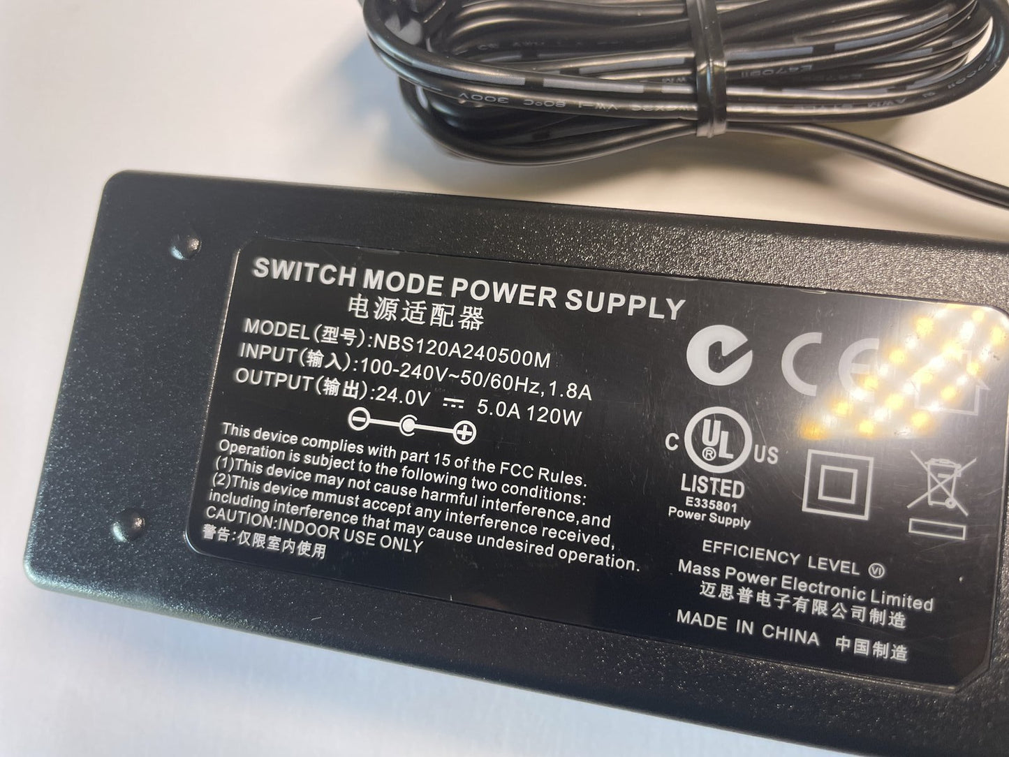 Replacement for 24V 3.5A 4A 4.5A 5A AC-DC Adaptor Power Supply 5.5mm x 2.1/2.5