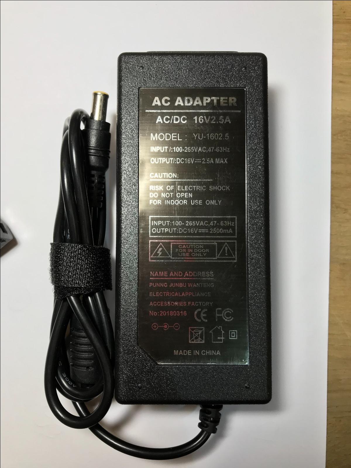 16V 1A 1.5A 2A 2.5A AC-DC Switching Desktop Adaptor Power Supply 6.0mm x 4.3mm