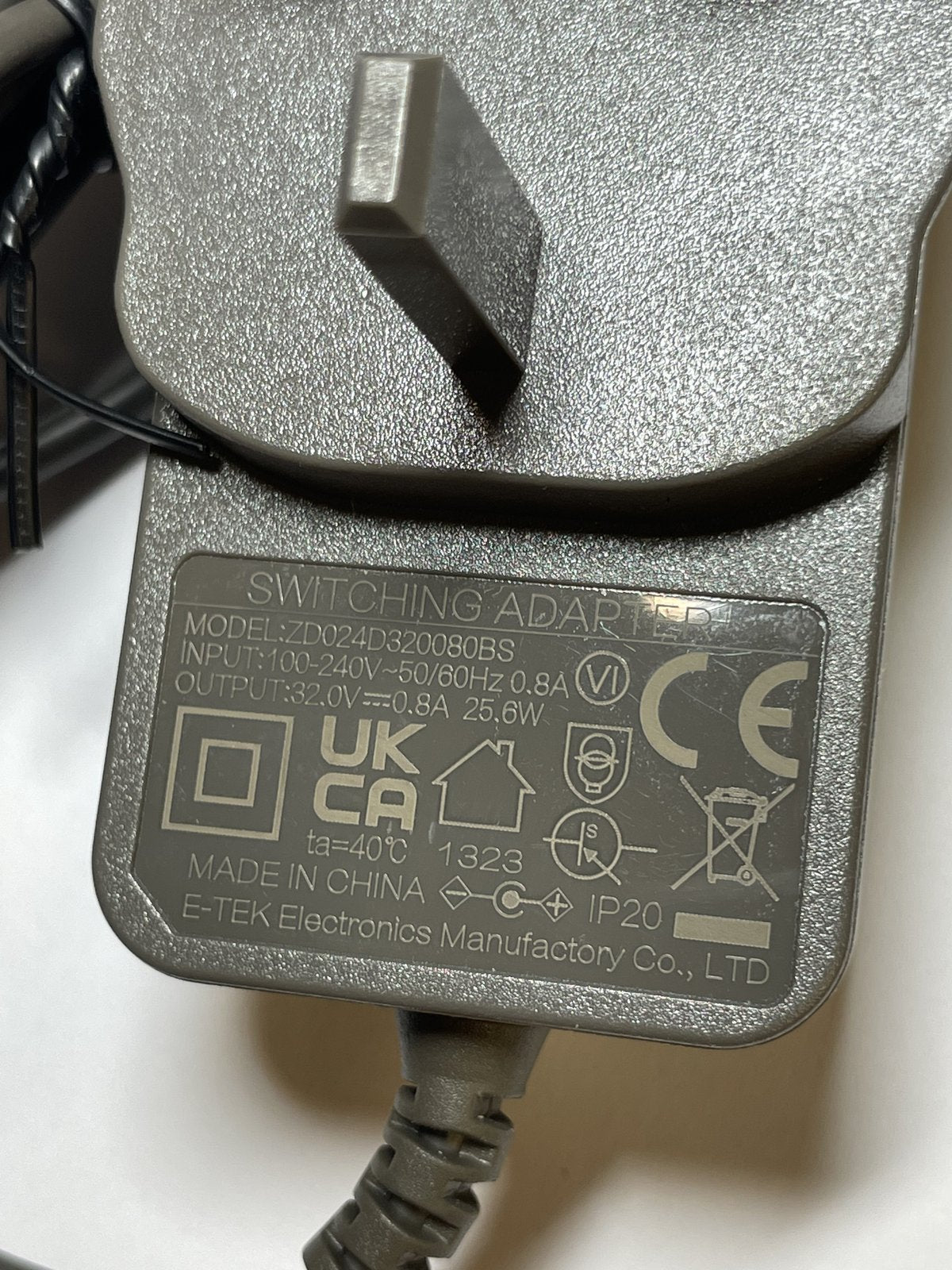 Replacement for 32V 0.62A EDACPOWER AC Adapter EM1019EVKS Power Supply UK Plug