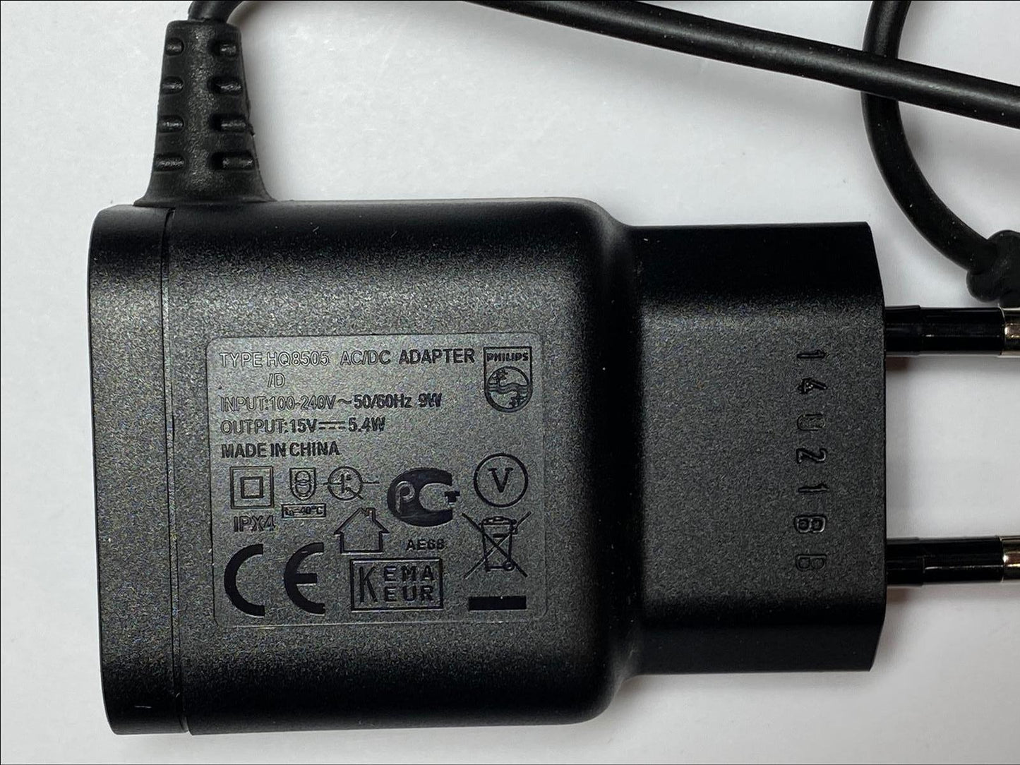EU 2 PIN Philips Power Plug EU Type HQ8505/D AC/DC Adapter 15V 5.4W