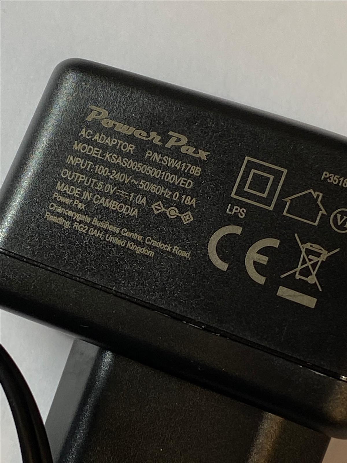 EU 5V 1A 5.0V 1.0A AC ADAPTOR SW4178B KSAS0050500100VED P3518 4mm x 1.7mm