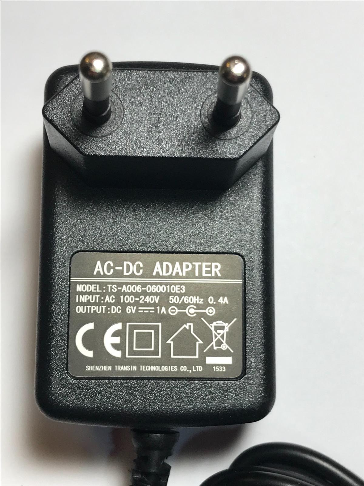 EU 6V 1A 4MM X 1.7MM AC-DC SWITCHING ADAPTOR POWER SUPPLY EUROPEAN PLUG