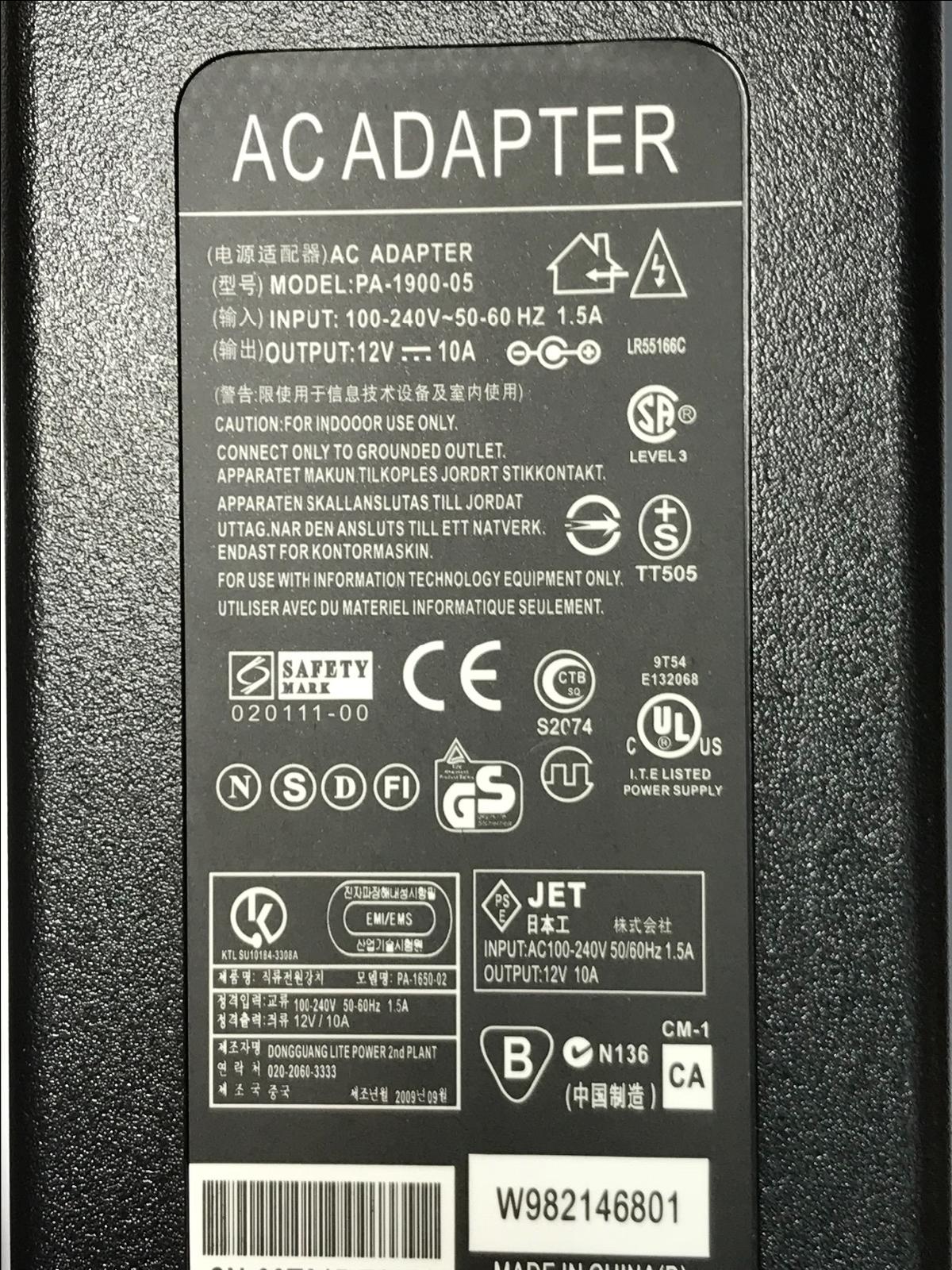12V AC-DC Adaptor Power Supply for EA11003A(50) for Drobo DRO4D-D 4 Bay Storage
