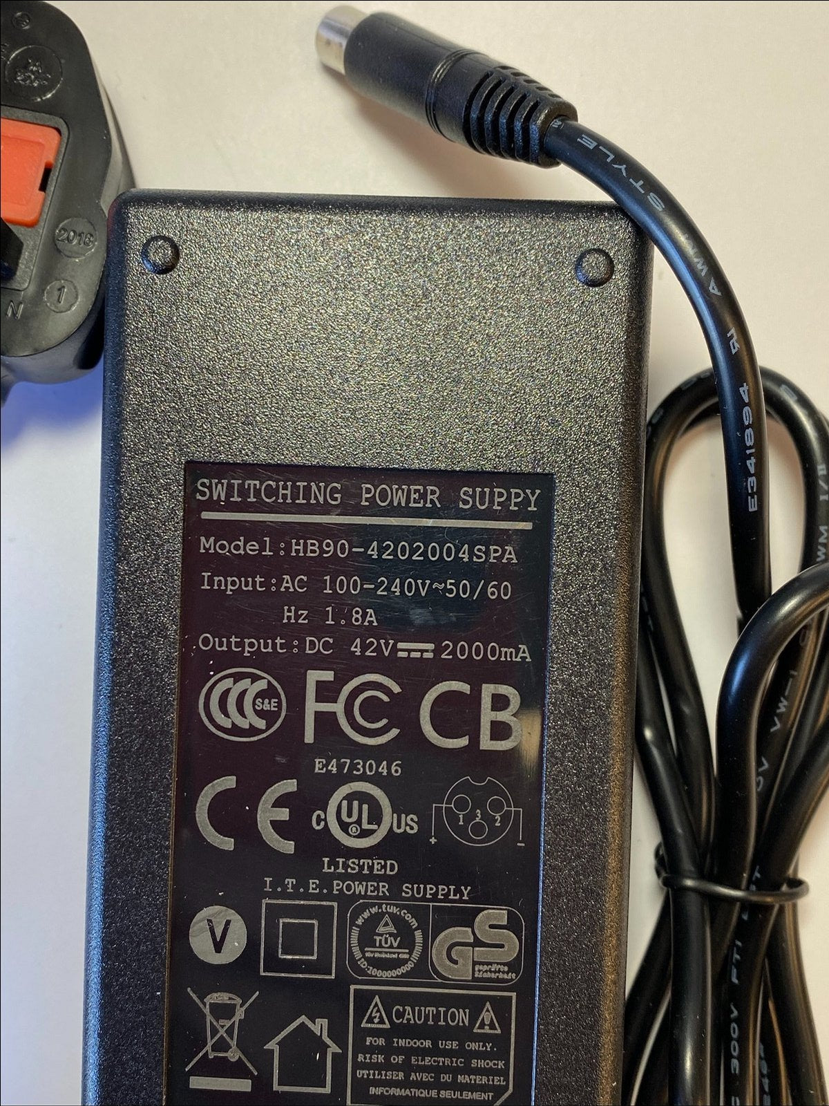 Replacement 42V 2A Battery Charger for Zinc Folding Electric Swift Plus Scooter
