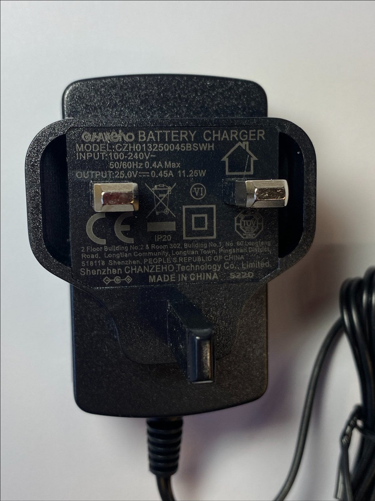Replacement Charger for Vax TBTTV1D1 Cordless SlimVac 18V Vacuum Cleaner
