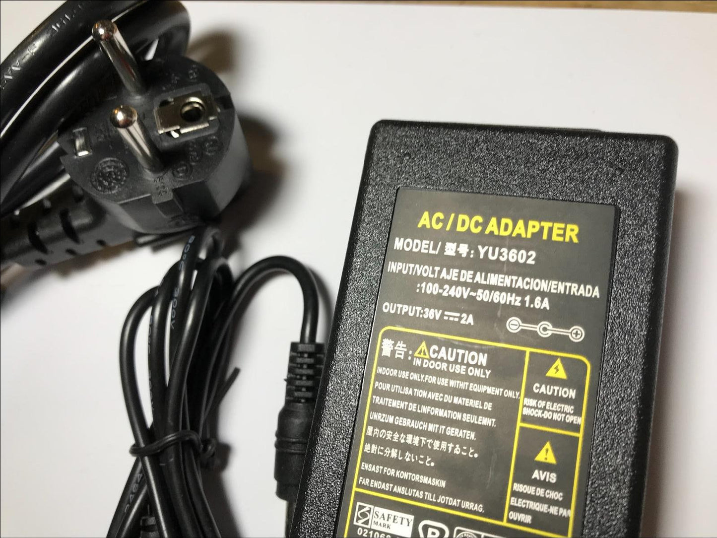 36V 2A 36.0V 2000mA Desktop AC-DC Switching Adaptor Power Supply 5.5mm EU PLUG